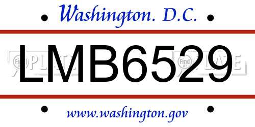 LMB6529 District Of Columbia License Plate