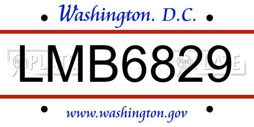 LMB6829 District Of Columbia License Plate