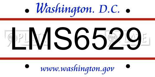 LMS6529 District Of Columbia License Plate