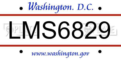 LMS6829 District Of Columbia License Plate