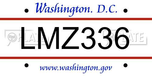 LMZ336 District Of Columbia License Plate