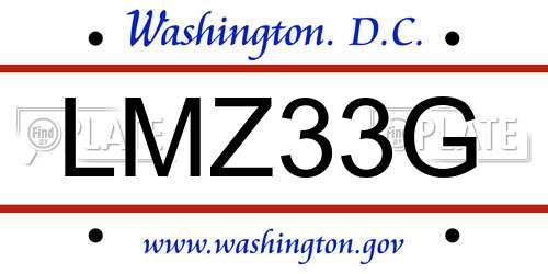 LMZ33G District Of Columbia License Plate