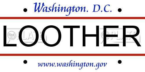 LOOTHER District Of Columbia License Plate