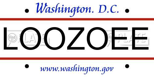 LOOZOEE District Of Columbia License Plate
