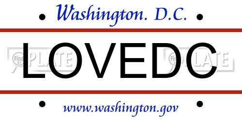 LOVEDC District Of Columbia License Plate