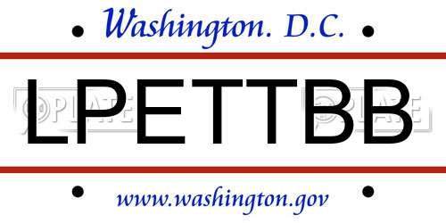 LPETTBB District Of Columbia License Plate