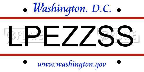 LPEZZSS District Of Columbia License Plate