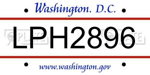 LPH2896 District Of Columbia License Plate
