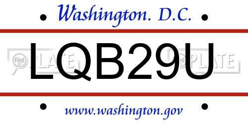 LQB29U District Of Columbia License Plate