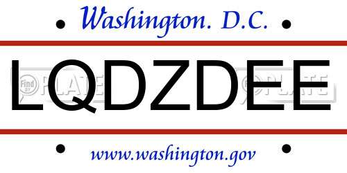 LQDZDEE District Of Columbia License Plate