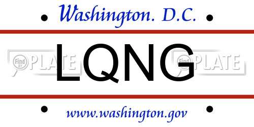 LQNG District Of Columbia License Plate