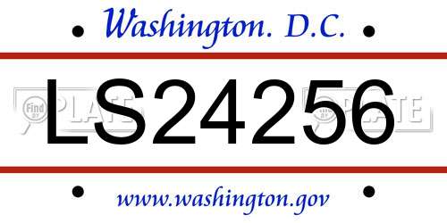 LS24256 District Of Columbia License Plate