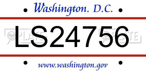 LS24756 District Of Columbia License Plate