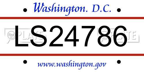 LS24786 District Of Columbia License Plate