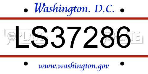 LS37286 District Of Columbia License Plate