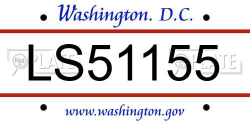 LS51155 District Of Columbia License Plate
