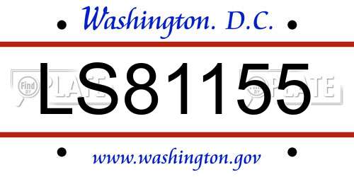 LS81155 District Of Columbia License Plate