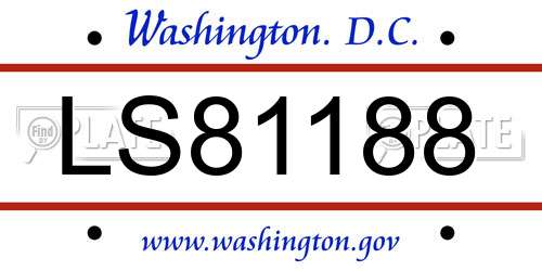 LS81188 District Of Columbia License Plate