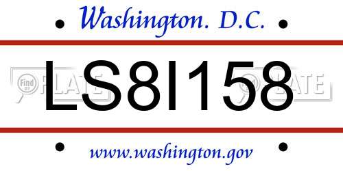 LS8I158 District Of Columbia License Plate