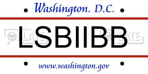 LSBIIBB District Of Columbia License Plate