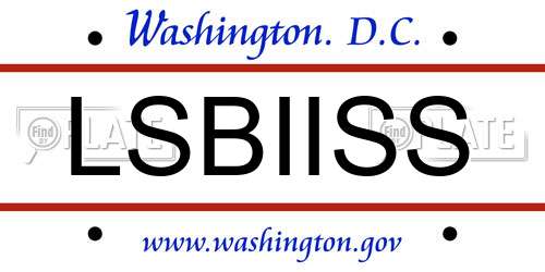 LSBIISS District Of Columbia License Plate