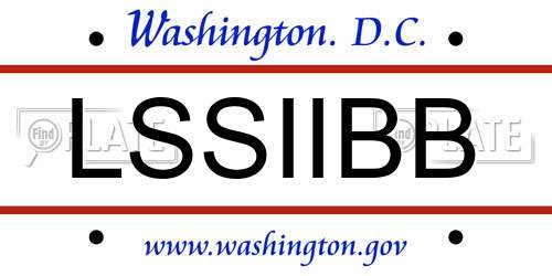LSSIIBB District Of Columbia License Plate