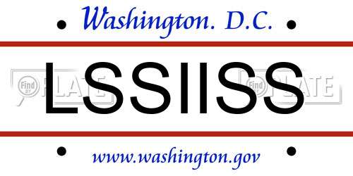LSSIISS District Of Columbia License Plate