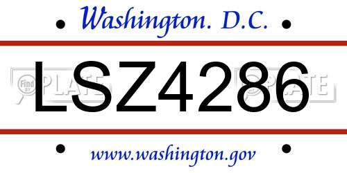 LSZ4286 District Of Columbia License Plate