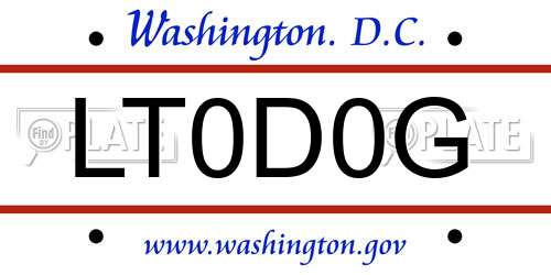 LT0D0G District Of Columbia License Plate