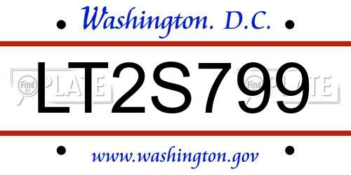 LT2S799 District Of Columbia License Plate