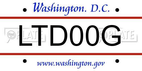 LTD00G District Of Columbia License Plate