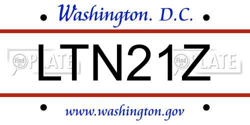 LTN21Z District Of Columbia License Plate