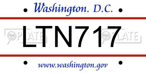 LTN717 District Of Columbia License Plate