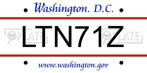 LTN71Z District Of Columbia License Plate