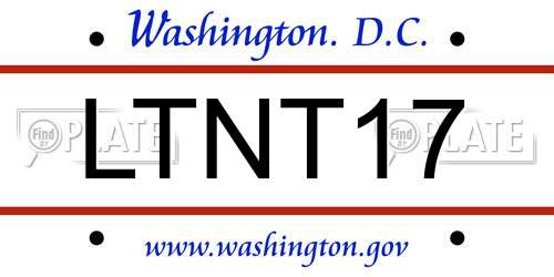 LTNT17 District Of Columbia License Plate