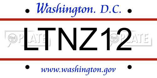LTNZ12 District Of Columbia License Plate