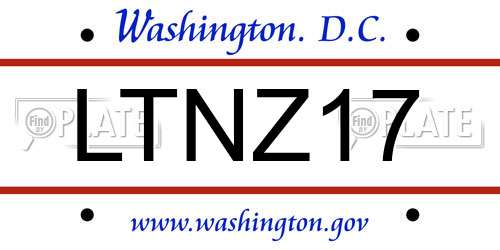 LTNZ17 District Of Columbia License Plate