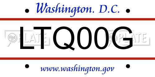 LTQ00G District Of Columbia License Plate
