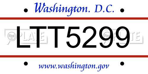 LTT5299 District Of Columbia License Plate