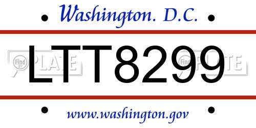 LTT8299 District Of Columbia License Plate