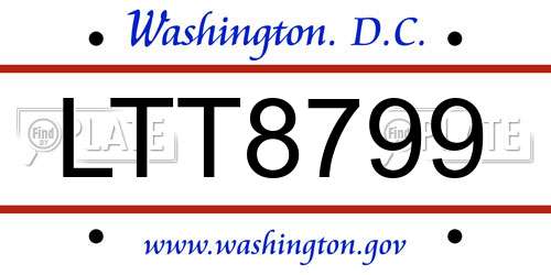 LTT8799 District Of Columbia License Plate