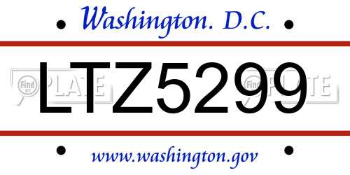 LTZ5299 District Of Columbia License Plate