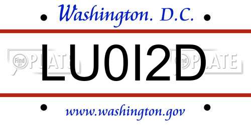 LU0I2D District Of Columbia License Plate