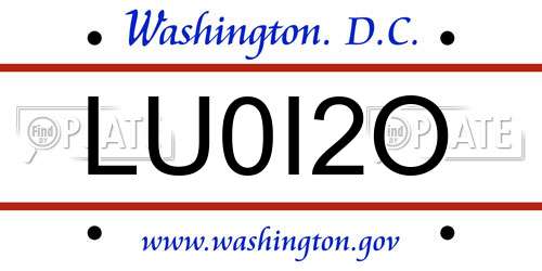 LU0I2O District Of Columbia License Plate