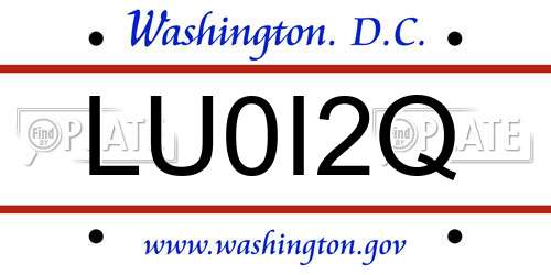 LU0I2Q District Of Columbia License Plate