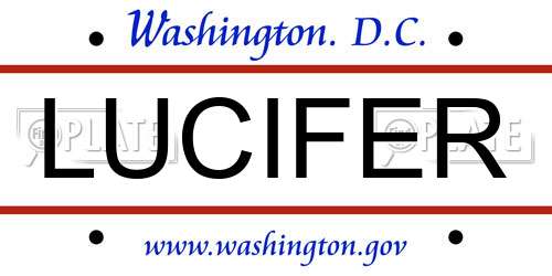 LUCIFER District Of Columbia License Plate