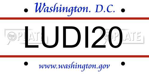 LUDI20 District Of Columbia License Plate