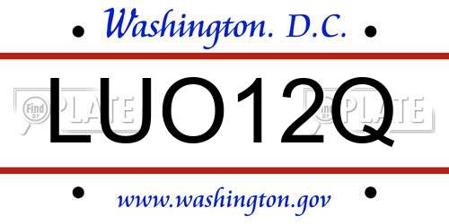LUO12Q District Of Columbia License Plate