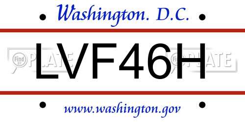LVF46H District Of Columbia License Plate