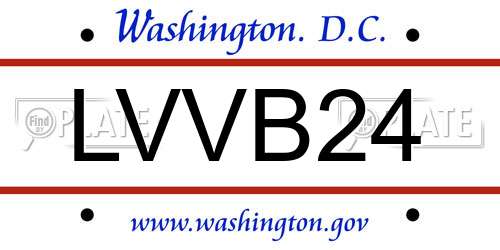 LVVB24 District Of Columbia License Plate